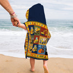Construction Machines - Personalized Kid Hooded Towel Poncho