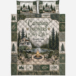 Camping Partners For Life - Personalized Camping Quilt Set