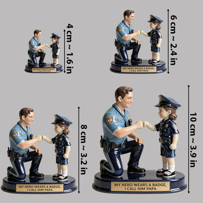 Our Hero Wears A Badge We Call Him Dad - Personalized Police Officer Premium 3D Figurine