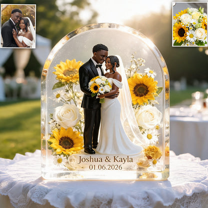 Eternal Bloom - Personalized wedding anniversary Custom Shaped Acrylic Plaque