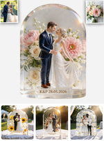 Eternal Bloom - Personalized wedding anniversary Custom Shaped Acrylic Plaque