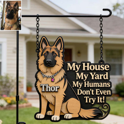 Happy Place - Personalized Dog Wood Sign With Stake