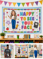 Happy To See Your Face - Personalized Teacher Wall Tapestry
