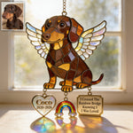 Forever In My Heart - Personalized Dog Window Hanging Suncatcher With Charms