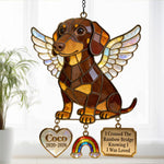 Forever In My Heart - Personalized Dog Window Hanging Suncatcher With Charms