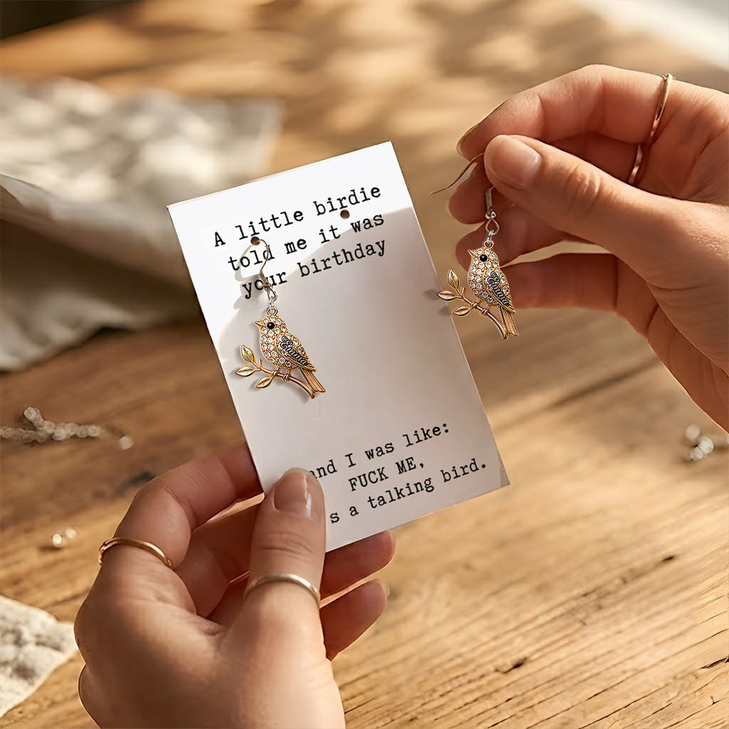 Happy Birthday - Personalized Birthday Earrings With Card