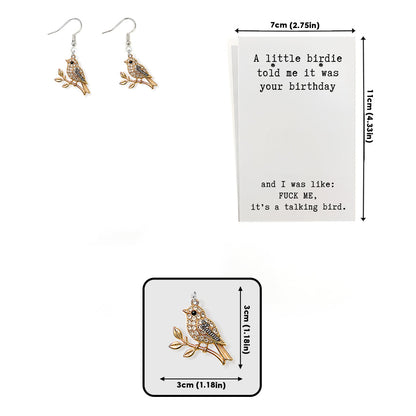 Happy Birthday - Personalized Birthday Earrings With Card