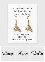 Happy Birthday - Personalized Birthday Earrings With Card