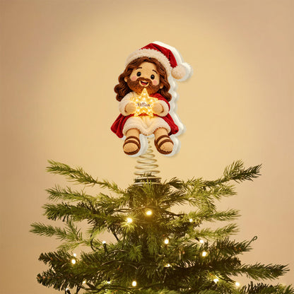 Merry Christmas - Personalized Christian LED Light Tree Topper