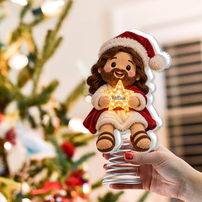 Merry Christmas - Personalized Christian LED Light Tree Topper
