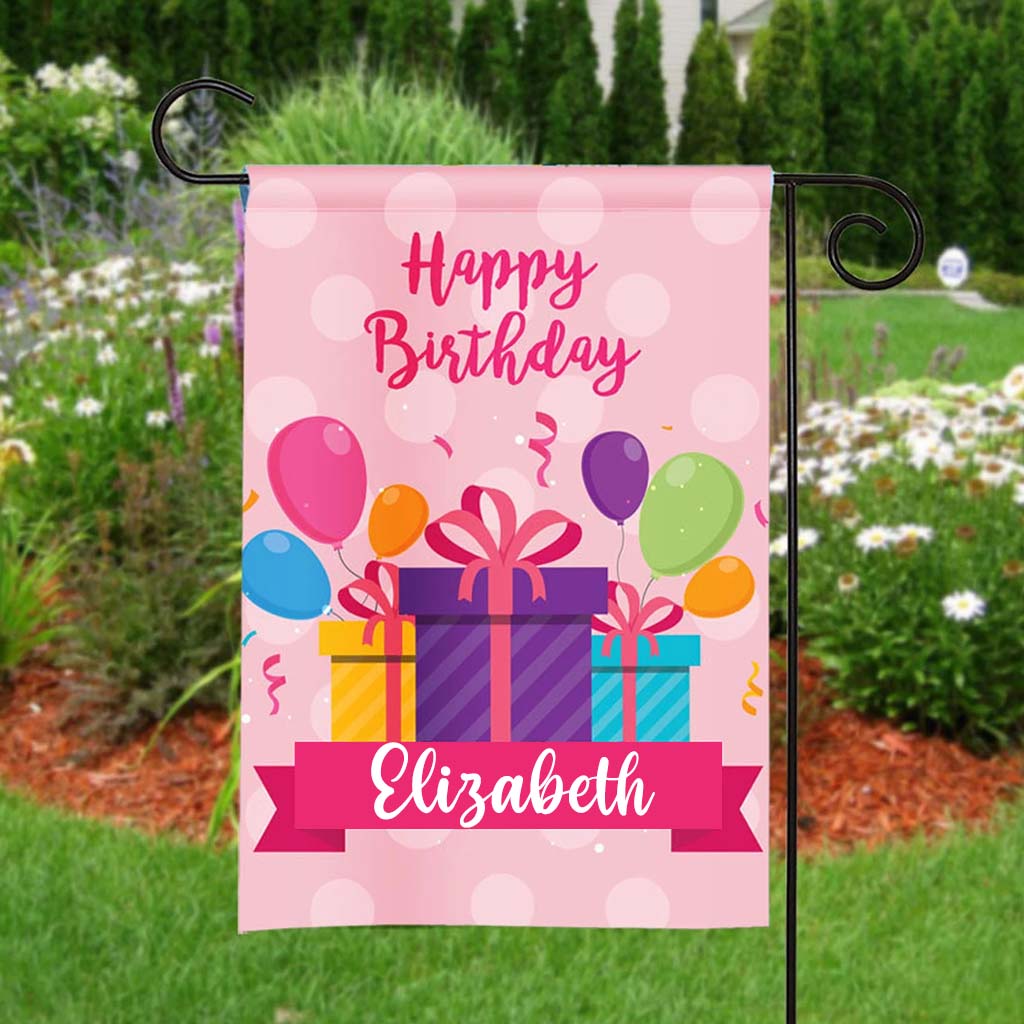 Happy Birthday - Personalized Birthday Garden Flag