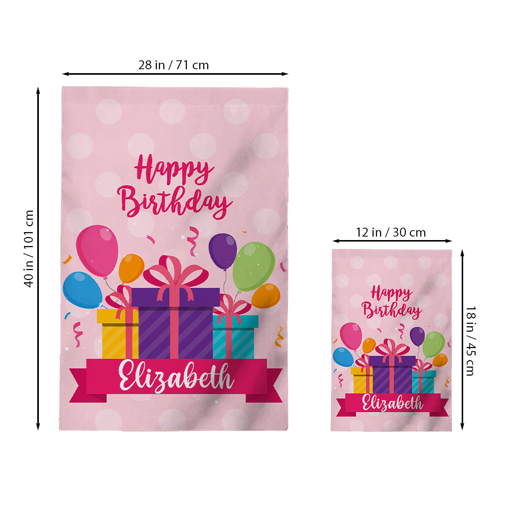 Happy Birthday - Personalized Birthday Garden Flag