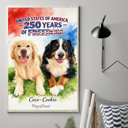 250th Anniversary With Pets - Personalized Dog Canvas And Poster