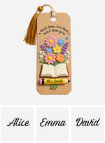 Teacher Gifts Boho Kraft - Personalized Teacher Shaped Magnetic Bookmark