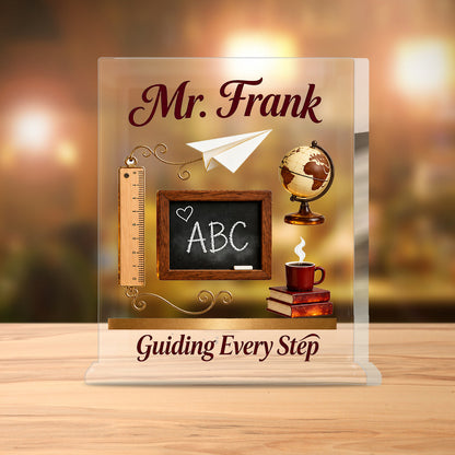 Vintage Teacher - Personalized Teacher Custom Shaped Acrylic Plaque