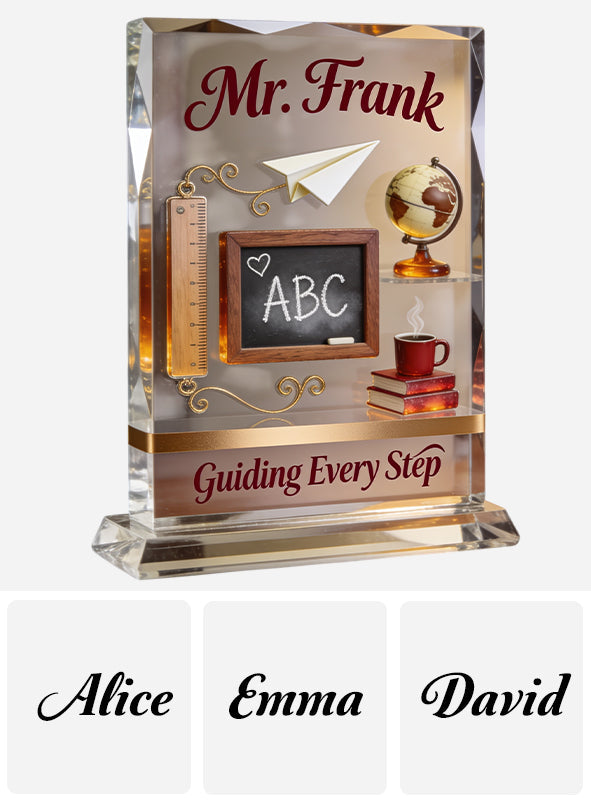 Vintage Teacher - Personalized Teacher Custom Shaped Acrylic Plaque