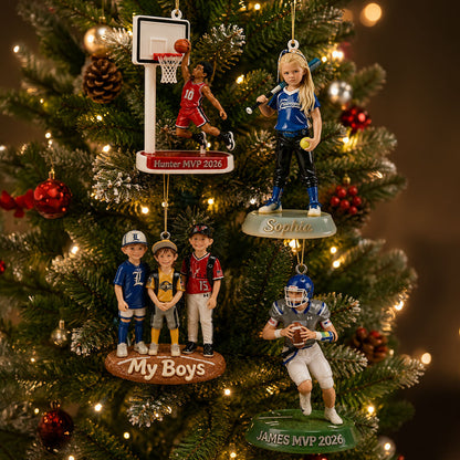 Custom From Any Photo - Personalized Basketball Premium 3D Ornament