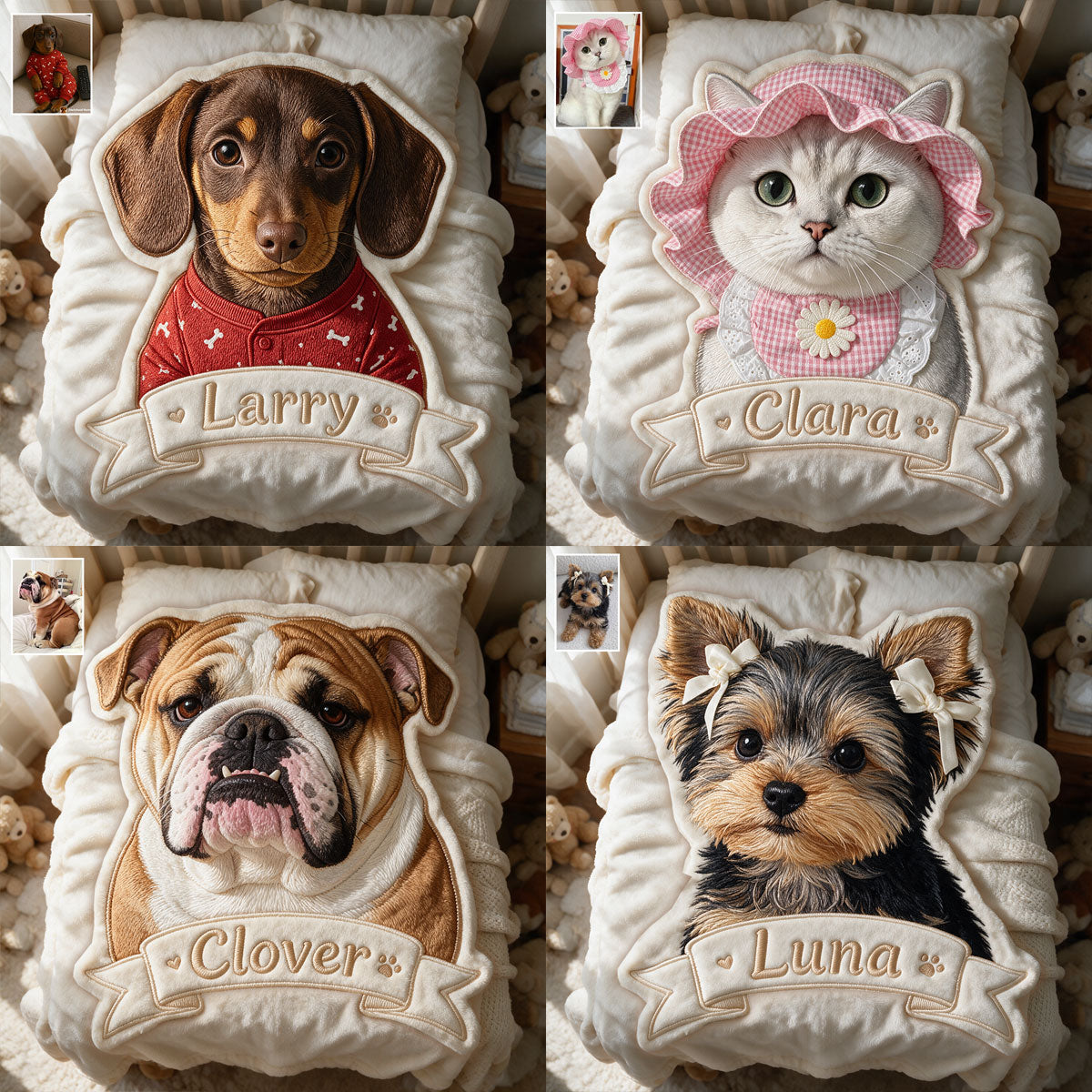 Love My Pet - Personalized Pet Shaped Fleece Blanket