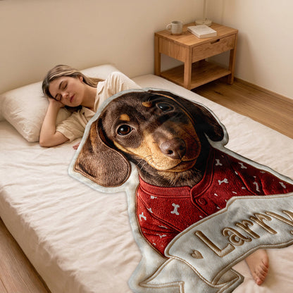 Love My Pet - Personalized Pet Shaped Fleece Blanket