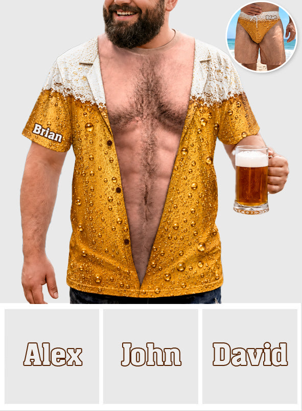 It's Beer O'clock - Personalized Beer Full Print T-shirt & Men Shorts