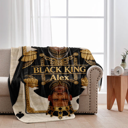 Black King - Personalized African American Blanket