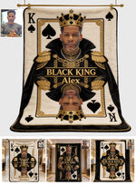 Black King - Personalized African American Blanket