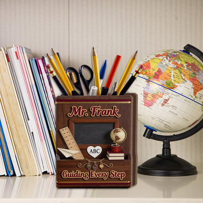 Vintage Teacher - Personalized Teacher Wooden Desk Organizer