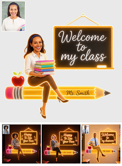 Back To School Gift, Teacher Gift Idea - Personalized Teacher Neon LED Light Sign