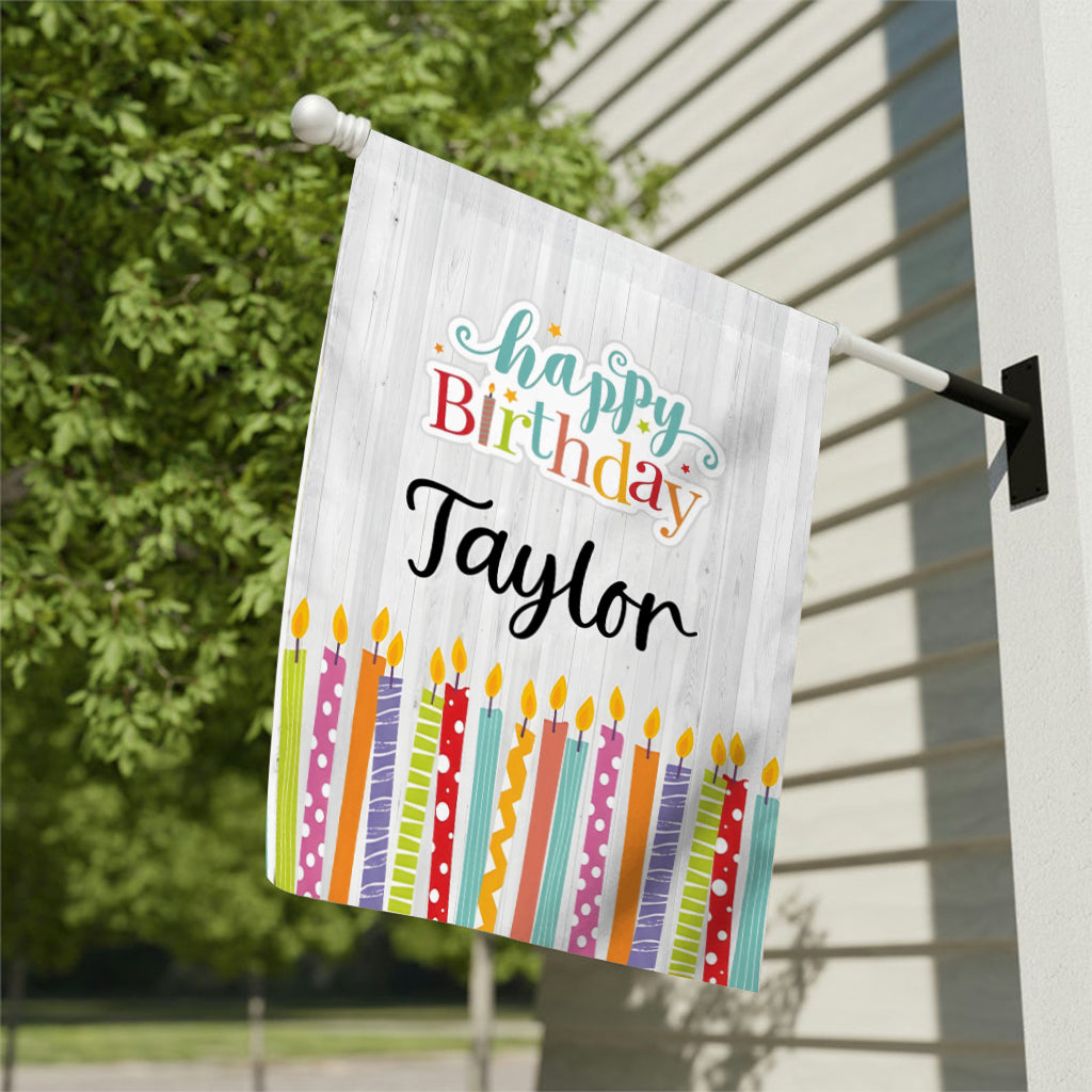 Happy Birthday - Personalized Birthday Garden Flag
