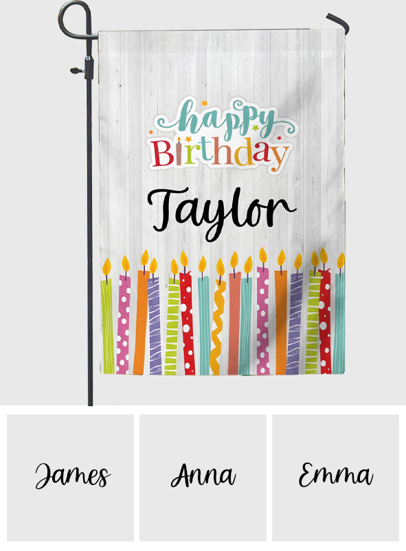 Happy Birthday - Personalized Birthday Garden Flag