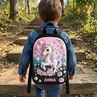 Back To School Gift Idea - Personalized Kid Changeable Leather Patch Backpack