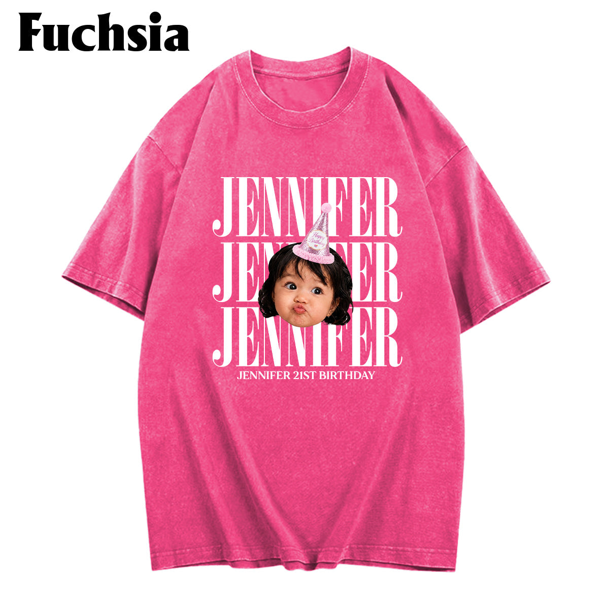 Birthday Gift - Personalized Birthday Washed T-Shirt