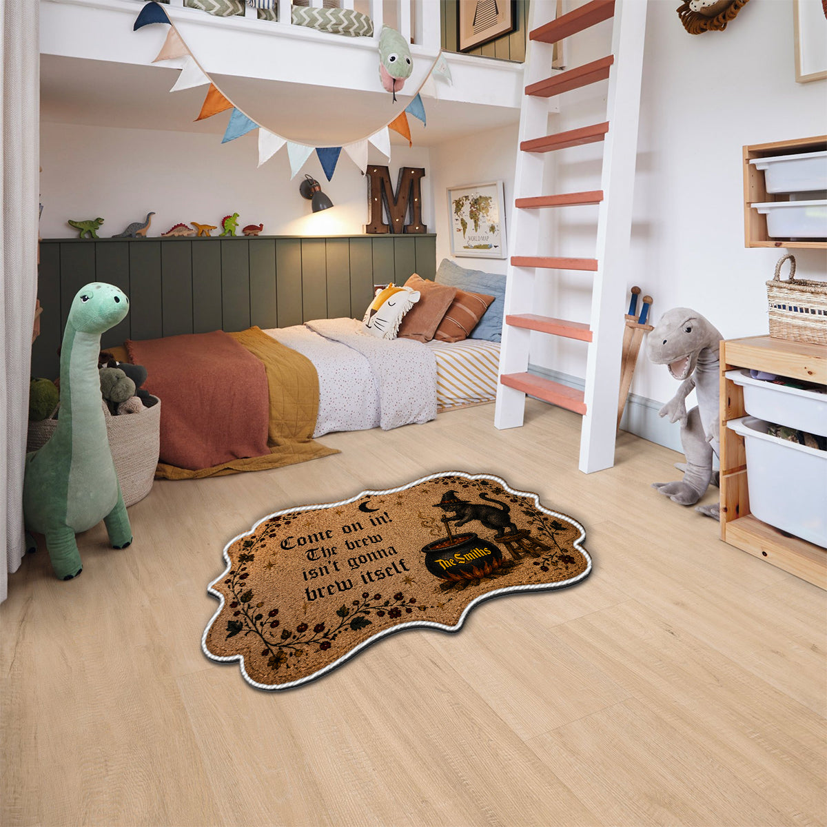 Come On In The Brew Doesn't Brew Itself - Personalized Witch Non-Slip Tufted Rug