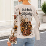 Dead Inside, Still Fabulous - Personalized Skull Flare Long-Sleeve Shirt