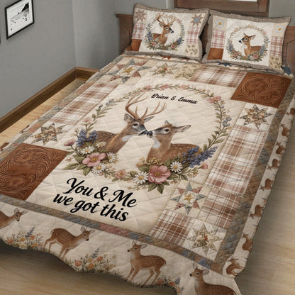 You & Me We Got This - Personalized Hunting Quilt Set