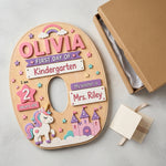 First Day Of School Sign Gift For Kids - Personalized Kid 2 Layered Wood Sign / Wood Plaque