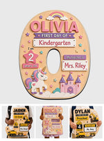 First Day Of School Sign Gift For Kids - Personalized Kid 2 Layered Wood Sign / Wood Plaque