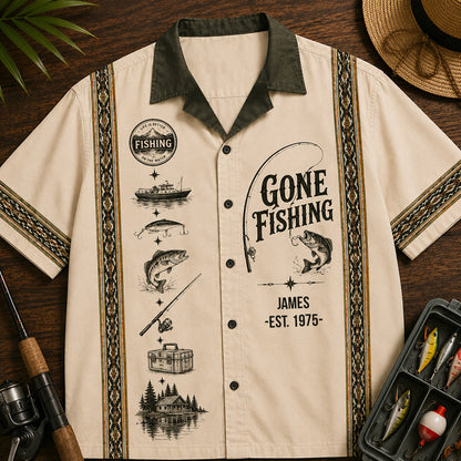 Gone Fishing - Personalized Fishing Hawaiian Shirt
