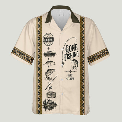 Gone Fishing - Personalized Fishing Hawaiian Shirt