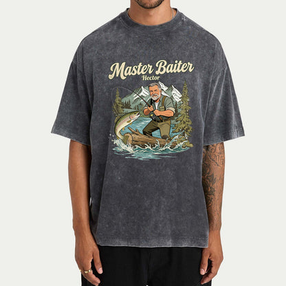 Custom Fishing Shirt For Dad/ Husband/ Son... - Personalized Fishing Washed T-Shirt