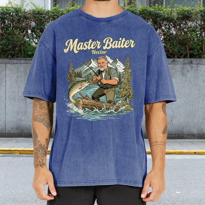 Custom Fishing Shirt For Dad/ Husband/ Son... - Personalized Fishing Washed T-Shirt