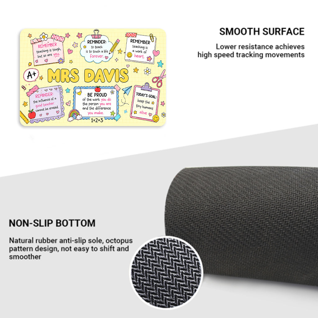 Back To School, Teacher Gift Idea - Personalized Teacher Mouse Pad Custom Shape