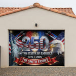 Outdoor Decor America 250th Anniversary - Personalized Independence Day/ 4th of July Garage Door Banner