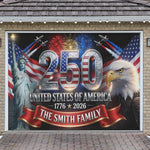 Outdoor Decor America 250th Anniversary - Personalized Independence Day/ 4th of July Garage Door Banner