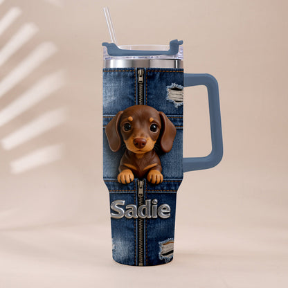Love My Pet - Personalized Pet Tumbler With Plush Charm