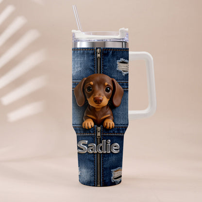 Love My Pet - Personalized Pet Tumbler With Plush Charm