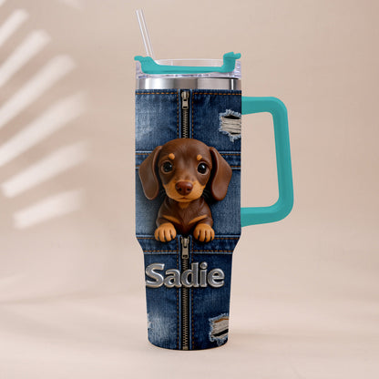 Love My Pet - Personalized Pet Tumbler With Plush Charm
