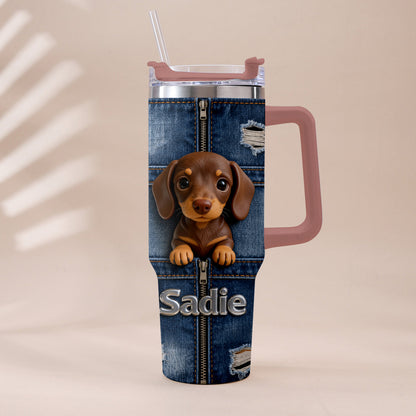 Love My Pet - Personalized Pet Tumbler With Plush Charm