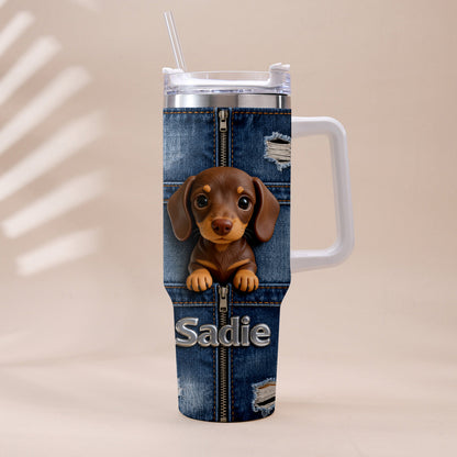 Love My Pet - Personalized Pet Tumbler With Plush Charm