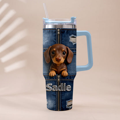 Love My Pet - Personalized Pet Tumbler With Plush Charm